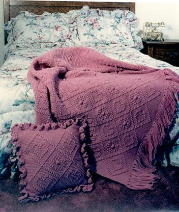 Romantic Rose Afghan and Pillow