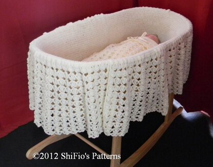 Crochet pattern for moses basket cover UK & USA Terms #208