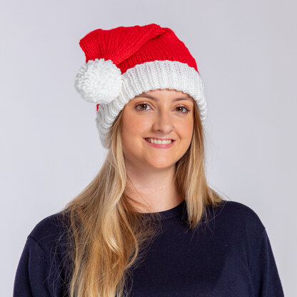 Santa Hat - Free Knitting Pattern for Christmas in Paintbox Yarns Simply Chunky