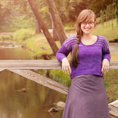 Runlet Striped Pullover in SweetGeorgia Superwash Sport and Silk Mist - Downloadable PDF