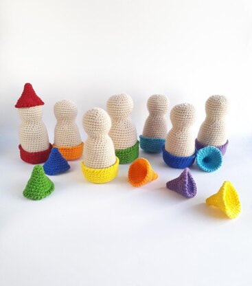 Waldorf rainbow doll in cups