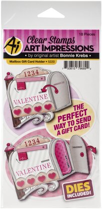 Art Impressions Valentines Clear Stamp & Die Set - Mailbox Gift Card Holder