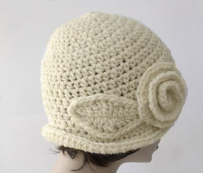 1920's Flower and Leaf Cloche Hat