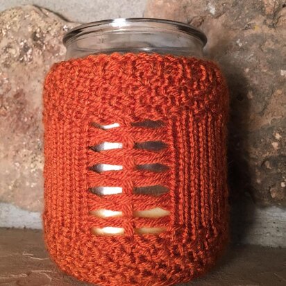 Pumpkin Spice Candle Jar Cozy