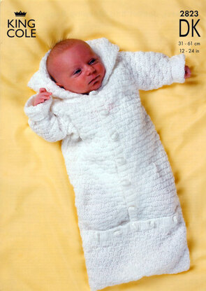 Sweater, Jacket and Sleeping Bag in King Cole Comfort Baby DK - 2823