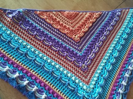 Sunset Boho Shawlette #3