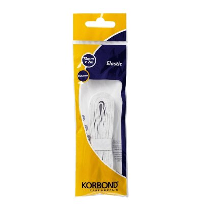 Korbond Elastic White 12mm x 2m