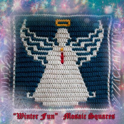 Winter Fun Mosaic Square - Adorable Angel