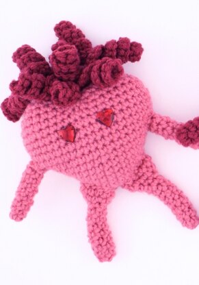 Amigurumi Heart in Red Heart Super Saver Economy Solids - WR1828