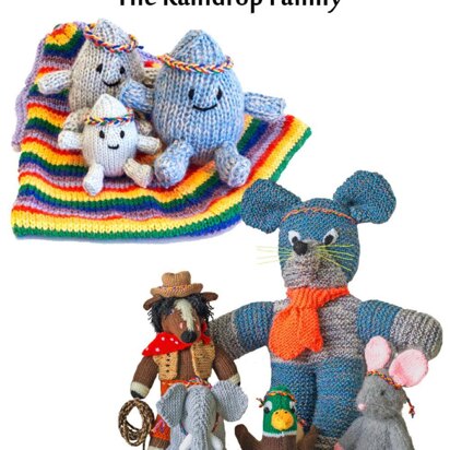 Knit a Story about the Raindrop Family - mouse, horse, duck, elephant