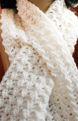 Lovely Textured Keyhole Scarf with Spiral Flower