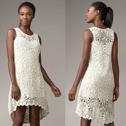 Crochet High-low A-line summer dress.