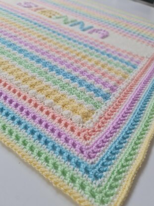 EASY Personalised Summer Rainbow Baby Blanket