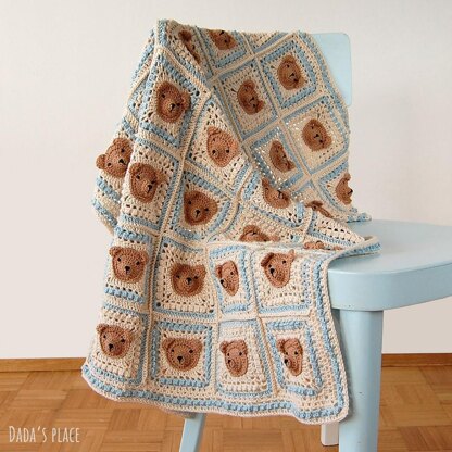 Vintage Style Teddy Bear Blanket