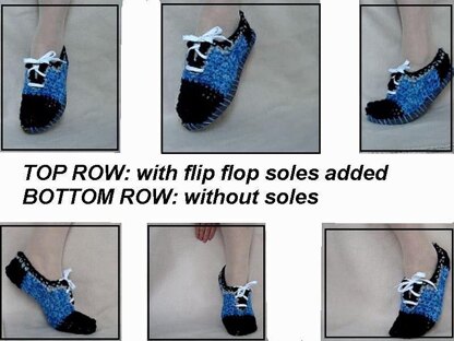 551 Crochet slipper/shoe, Blue lace-up shoe