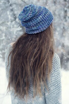 Blue Ribbed Beanie