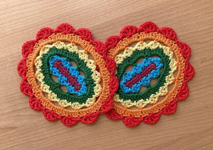 Rainbow oval coaster II by HueLaVive