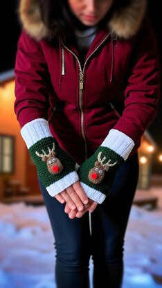 Reindeer Fingerless Gloves
