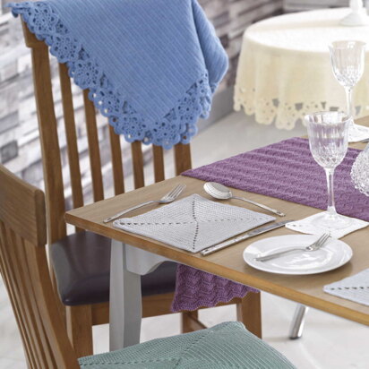 Table Mats, Coasters, Runner, Seat Pads & Table Cloths in King Cole Giza 4Ply - 5071 - Downloadable PDF