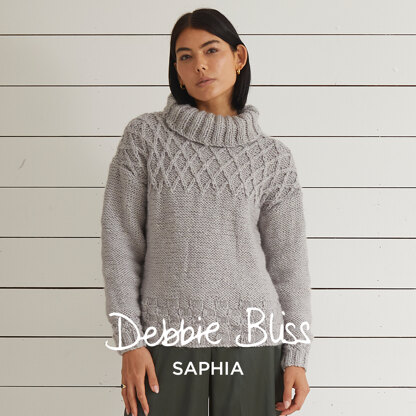 Phillipa Cable Yoke Sweater - Free Knitting Pattern for Women in Debbie Bliss Saphia