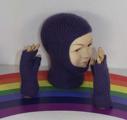 Toddler & Child Aran Rib Balaclava and Gloves