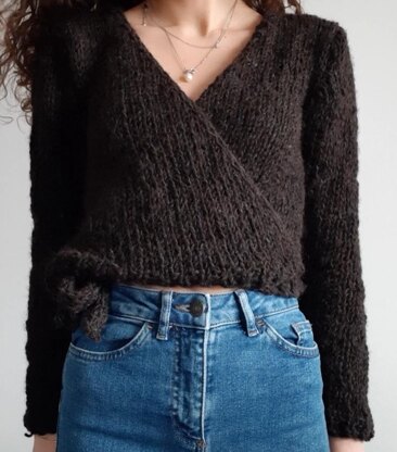 Shorter-style wrapped cardigan