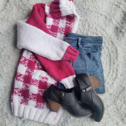 Gingham Groove Cardigan - knitting pattern