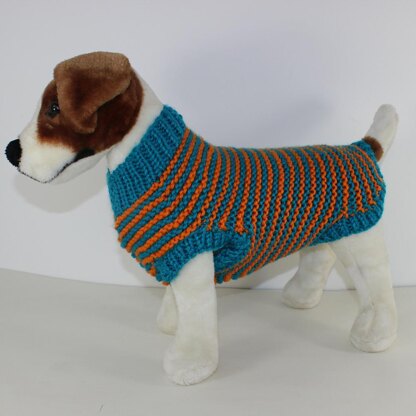 Chunky Stripe Garter Stitch Dog Coat