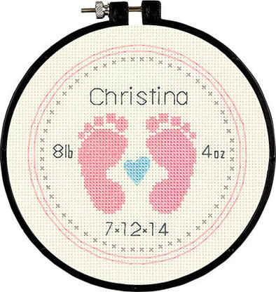 Dimensions Baby Footprints Cross Stitch Kit - 15cm x 15cm