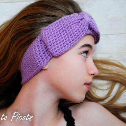 Headband Style Ear Warmer with Bow (3 sizes to fit child-adult)