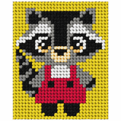 Orchidea Needlepoint Kit: My First Racoon - 17 x 20.5cm