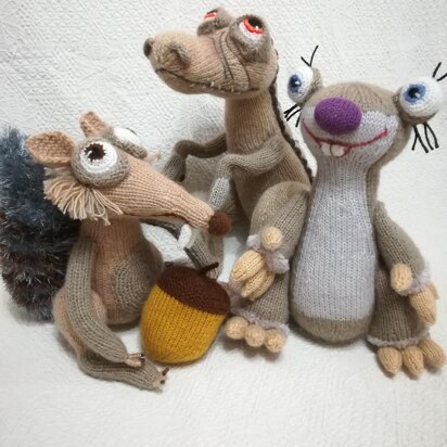 Set of knitting patterns Sida, Squirrels, Rudi