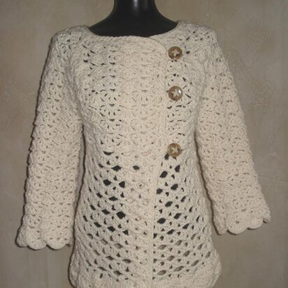 #76 Vintage Top-Down Crochet Cardigan