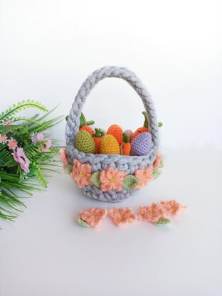 Crochet basket pattern, Easter basket easy crochet pattern