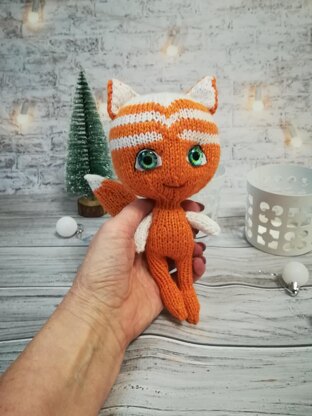 Knitting pattern cute toy pink bug and little fox From the Kwami collection