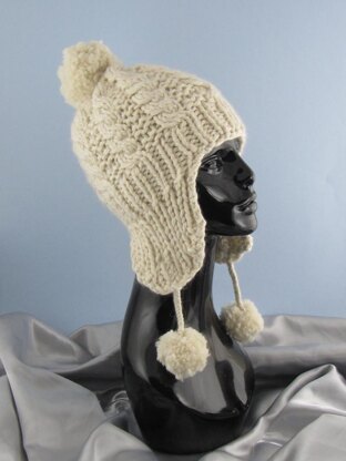 Big Bobble Superfast Cable Trapper Beanie Hat