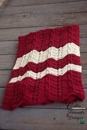 Classic Cable Chevron Afghan