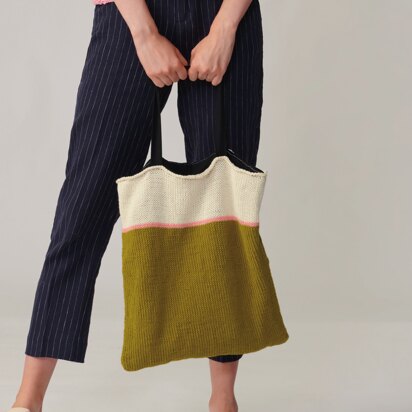 Colourblock Bag in Rico Essentials Organic Cotton Aran - 1096 - Downloadable PDF