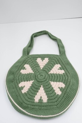 Heart Mosaic Crochet Bag