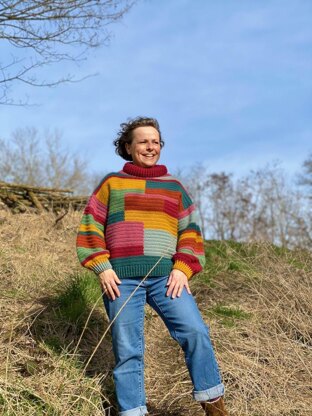 Fluffy Day Colour Block Sweater