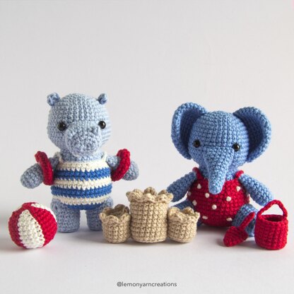 Elephant and Hippo Summer Set