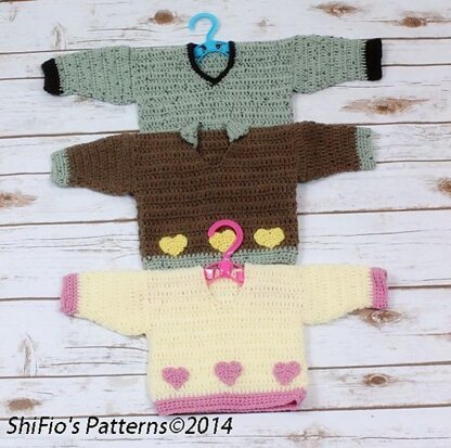 273-V Neck Jumper Pullover Crochet Pattern #273