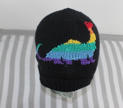 Rainbow Dinosaur Beanie and Short Finger Gloves