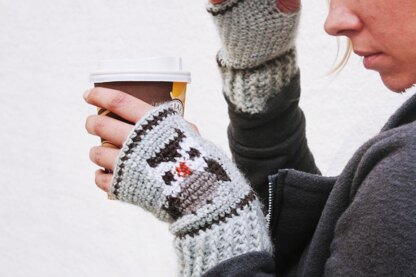 Crochet Owl Fair Isle Mitts