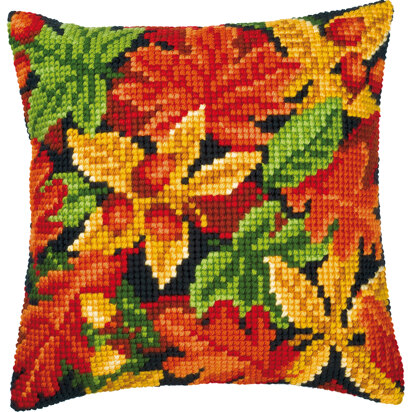 Vervaco Autumn Leaves 3 Cushion Front Chunky Cross Stitch Kit - 40cm x 40cm
