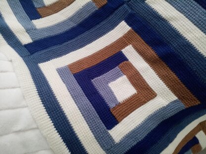 Tunisian Log Cabin Blanket