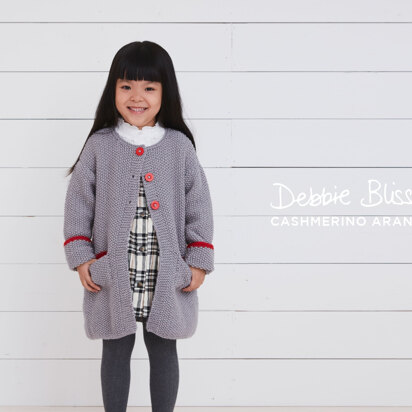 Esme Coat - Knitting Pattern for Kids in Debbie Bliss Cashmerino Aran - Downloadable PDF