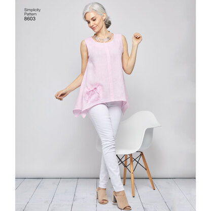 Simplicity 8603 Women's Pullover Tops by Elaine Heigl - Paper Pattern, Size A (XS-S-M-L-XL)