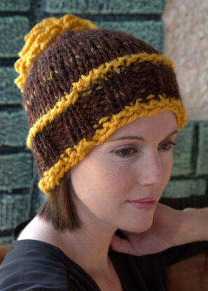 Striped Hat in Plymouth Yarn Encore Mega Colorspun - F610