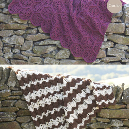 Afghan Blankets in Hayfield Bonus Aran with Wool - 7059 - Downloadable PDF